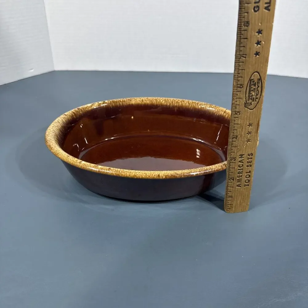 Hull Pottery Brown Drip Oval Bowl 9-3/4